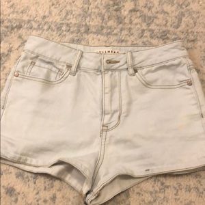 Light wash denim shorts